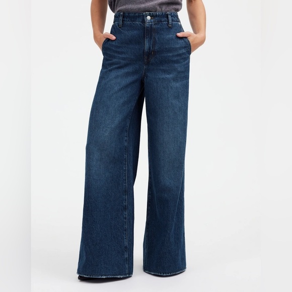 Madewell Wide Sweep Denim Trousers - Picture 2 of 10